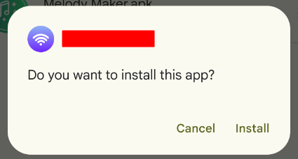 android apk install dialog